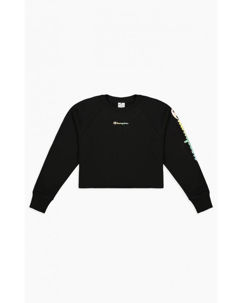 CHAMPION FELPA CROPPED CON LOGO ESTESO ARCOBALENO