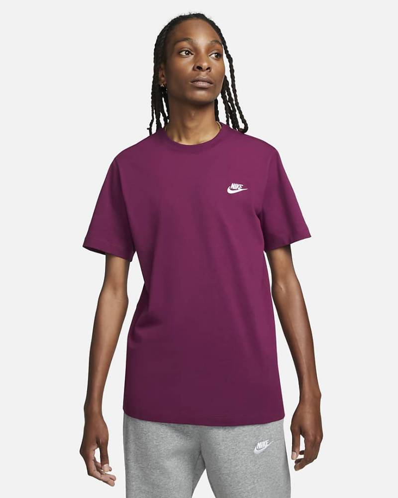NIKE T-SHIRT LOGO PICCOLO PETTO VIOLA