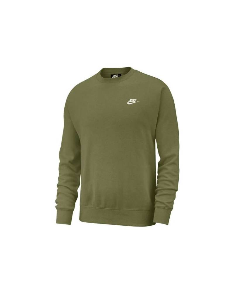 NIKE FELPA GIROCOLLO GARZATO LOGO PETTO VERD