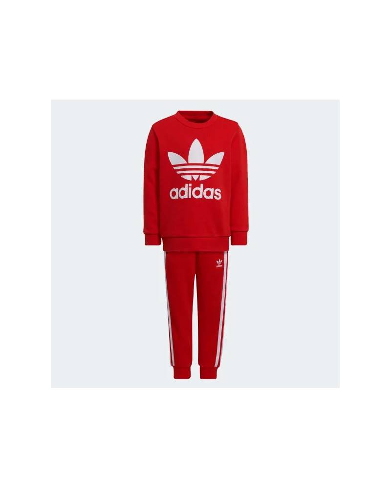 ADIDAS TUTA ADICOLOR CREW GARZATO KIDS RED