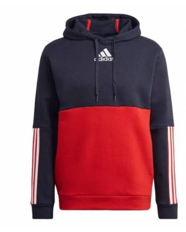 ADIDAS FELPA C/CAPP ESSENTIALS COLORBLOCK BLU/RED