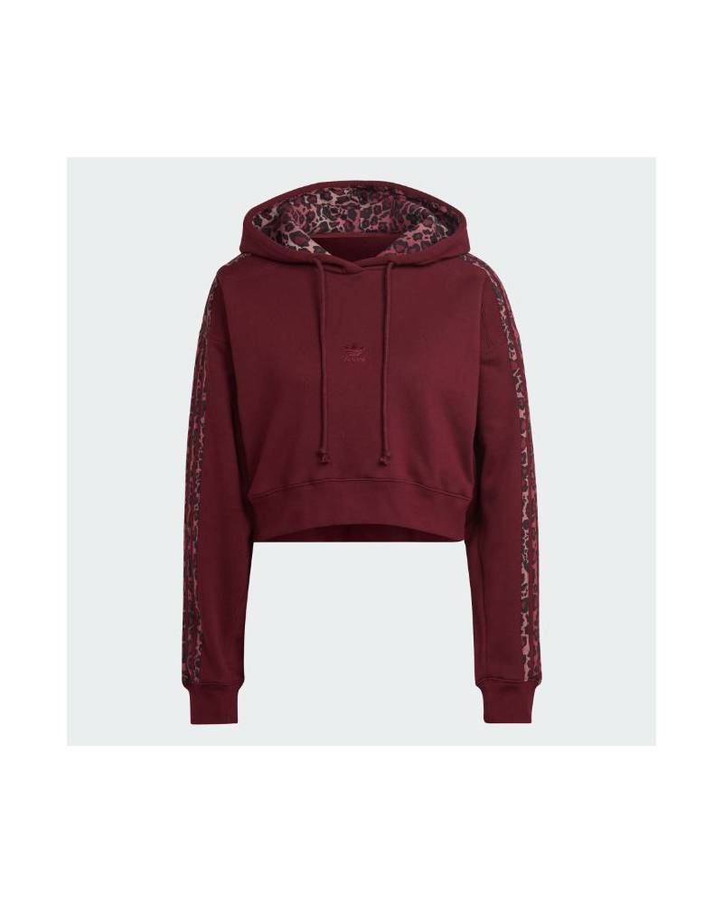 ADIDAS FELPA C/CAPP CROPPED LEOPARD W BORDEAUX