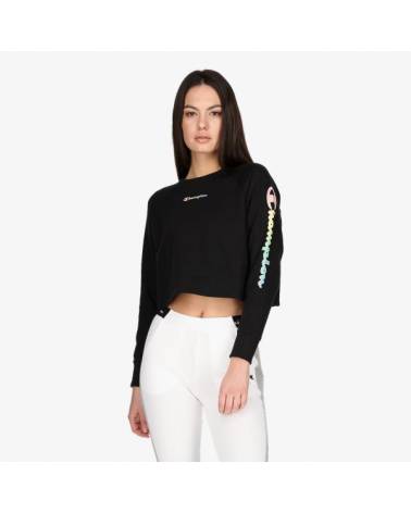 CHAMPION FELPA CROPPED CON LOGO ESTESO ARCOBALENO