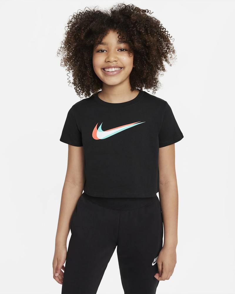 NIKE T-SHIRT CROPPED LOGO COLORATO GIRLS